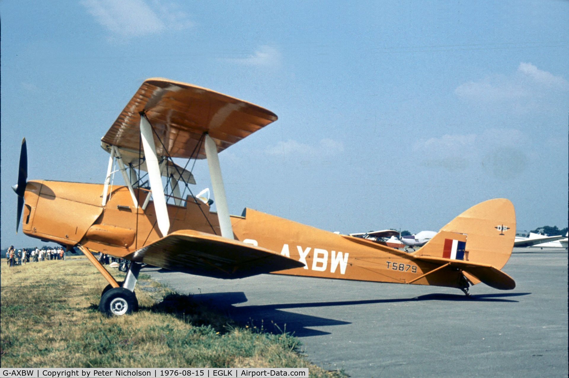 G-AXBW, 1940 De Havilland DH-82A Tiger Moth II C/N 83595, Attended the 1976 Blackbushe Fly-in.