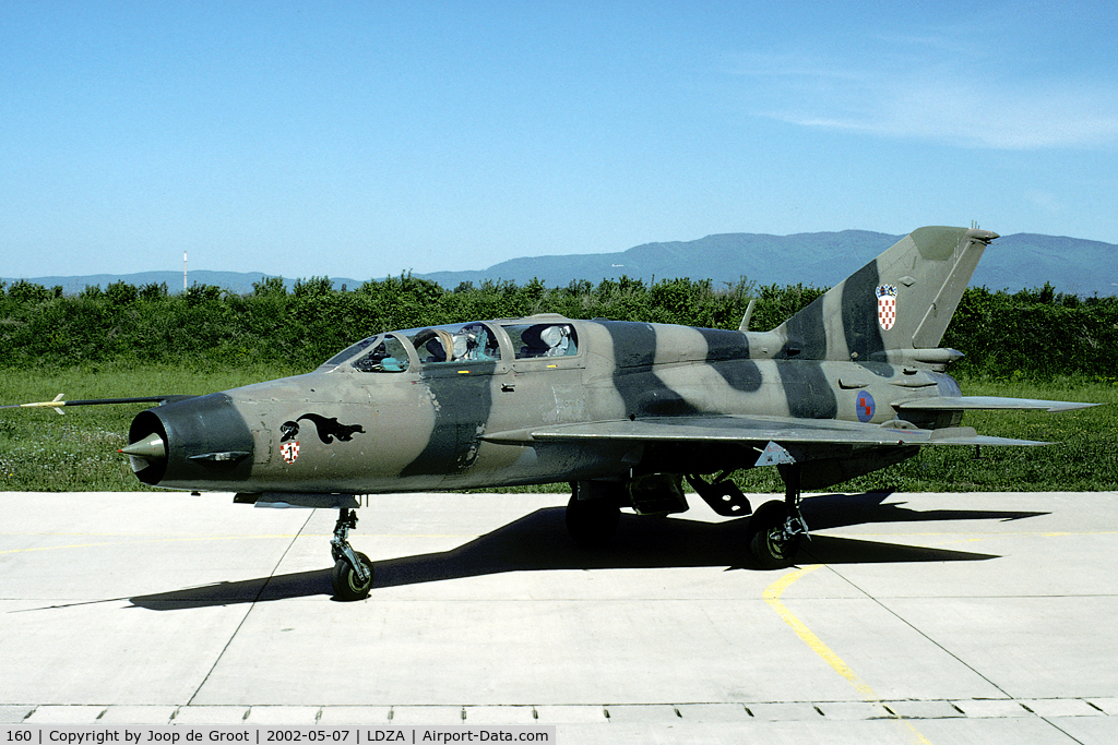 160, Mikoyan-Gurevich MiG-21UM C/N Not found 160, One of the last operators of the MiG-21 is the Croatian Air Force. After a recent update just a few aircraft are still in use.