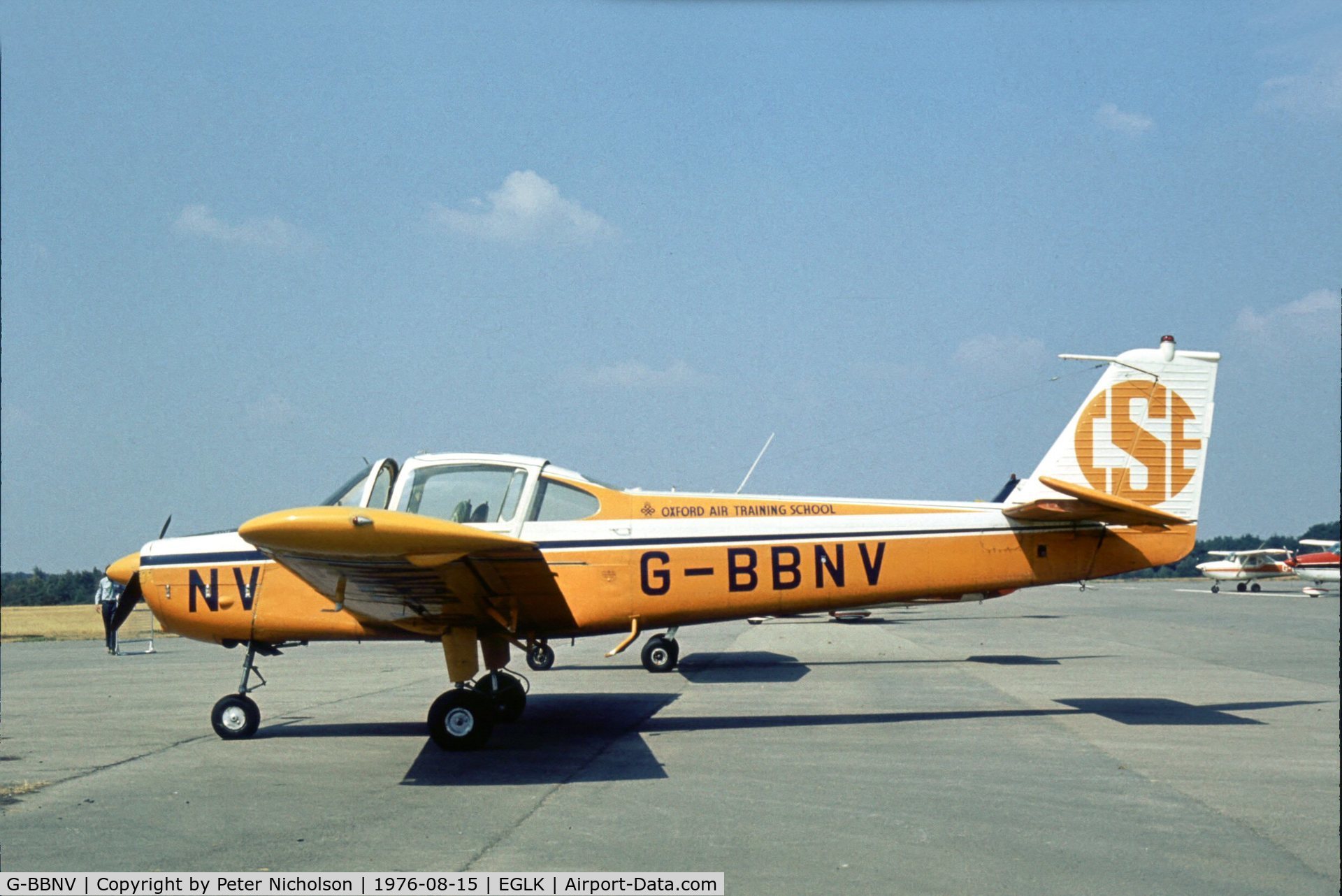 G-BBNV, 1973 Fuji FA-200-160 Aero Subaru C/N 232, CSE Aviation - Oxford Air Training School - attended the 1976 Blackbushe Fly-in.