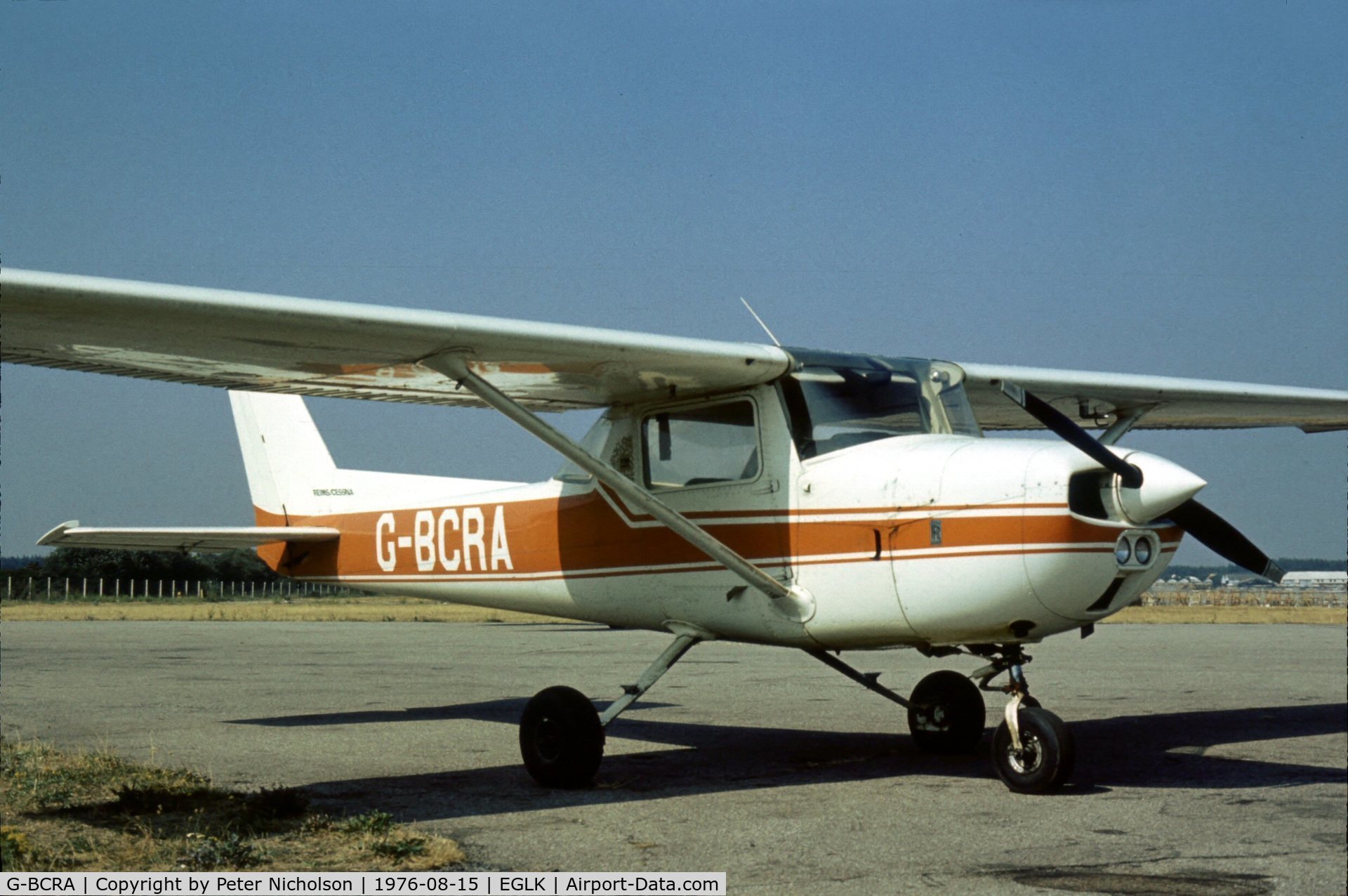 G-BCRA, 1974 Reims F150M C/N 1169, A Blackbushe resident as seen at the 1976 Blackbushe Fly-in.