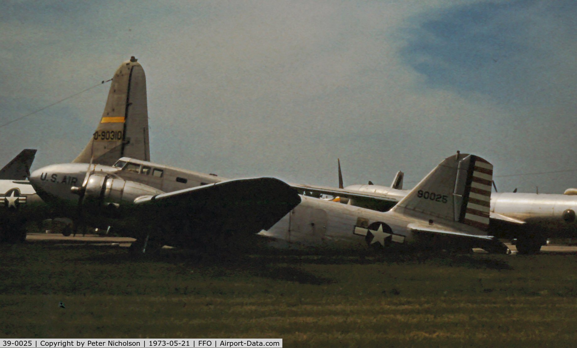 39-0025, 1939 Douglas B-18A Bolo C/N 2673, As displayed at the USAF Museum in the summer of 1973.