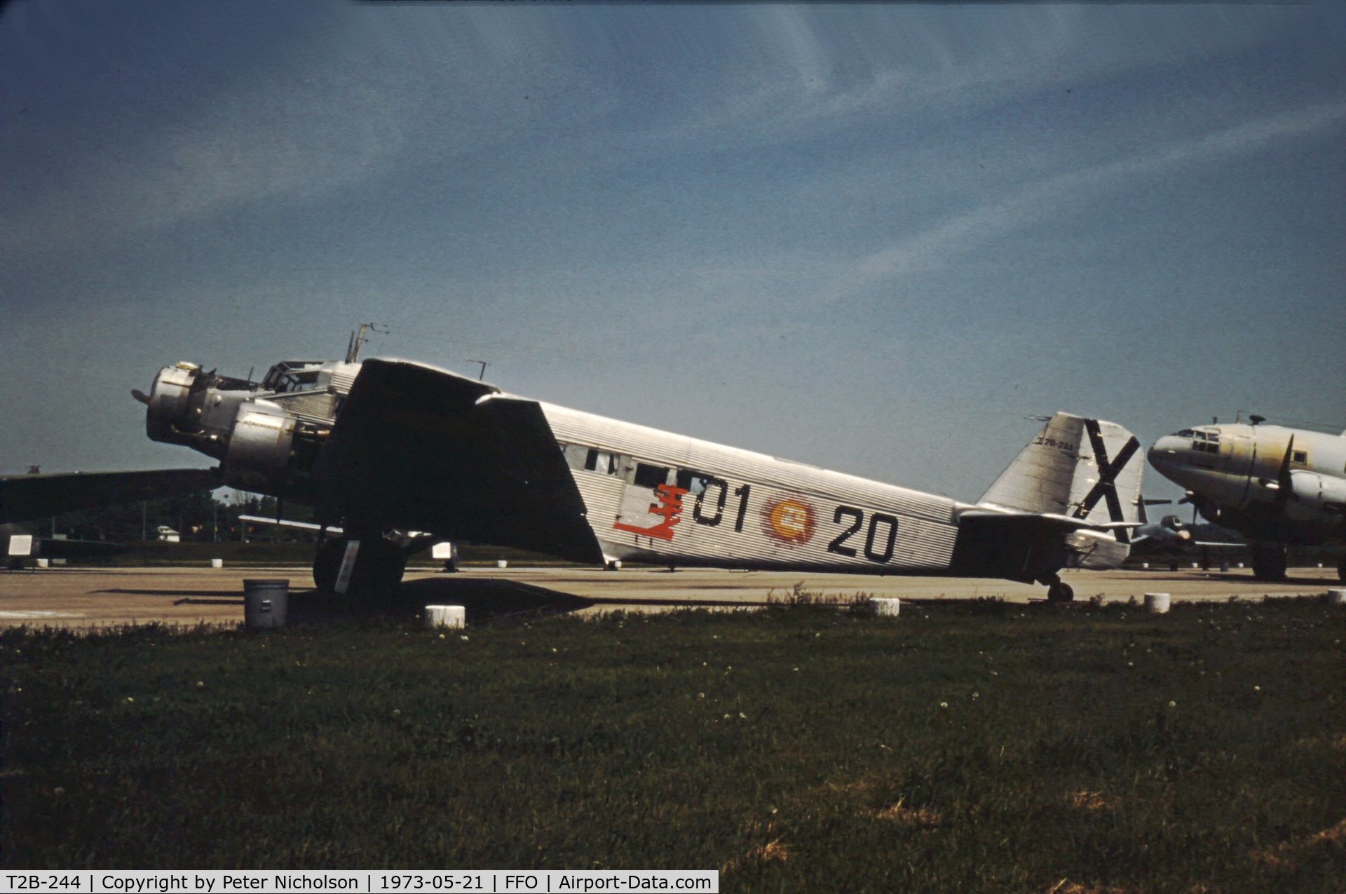 T2B-244, Junkers (CASA) 352L (Ju-52) C/N 135, Ex Spanish AF CASA 352L as displayed in the summer of 1973.