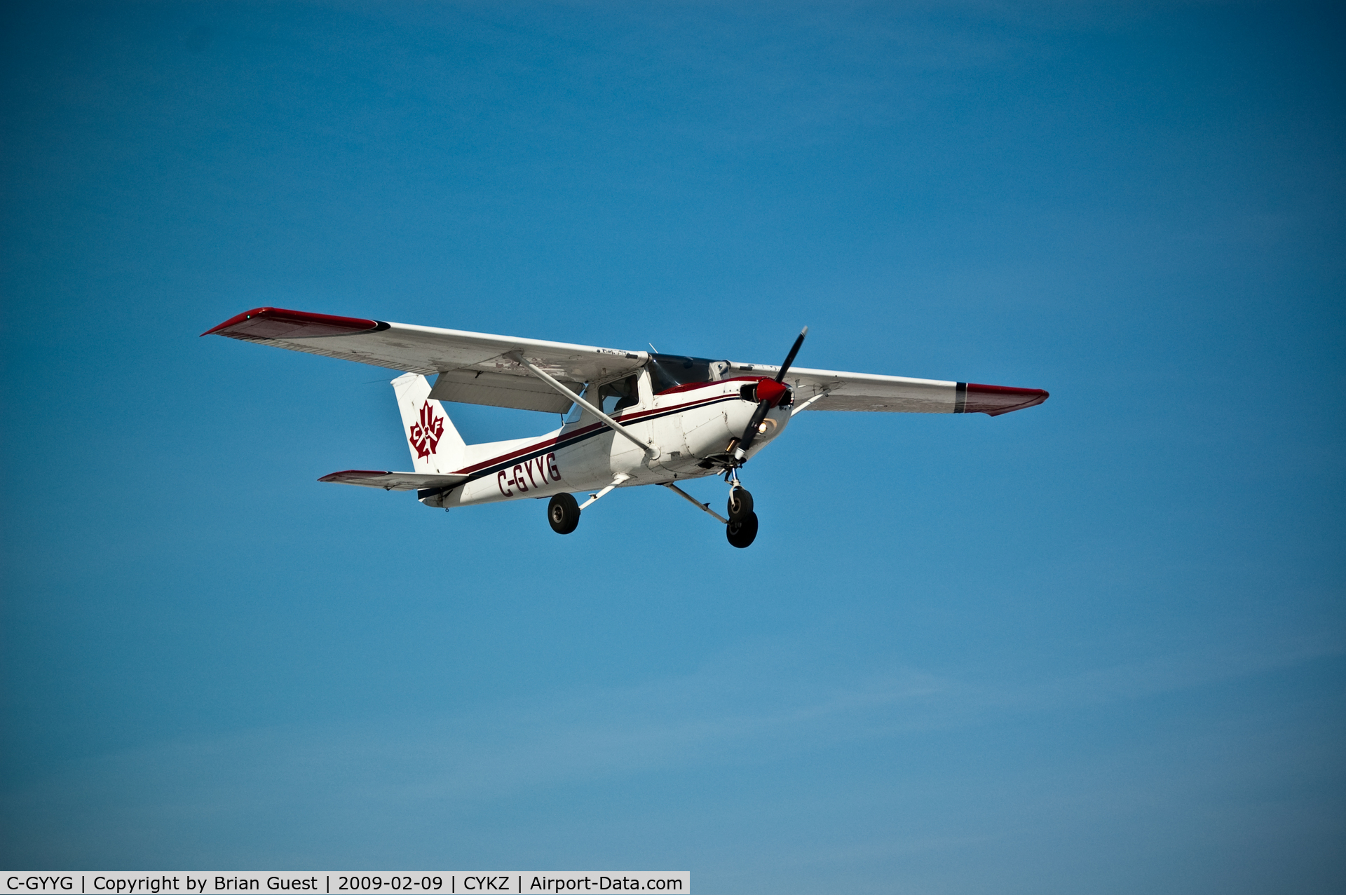 C-GYYG, 1978 Cessna 152 C/N 15282413, Landing at Toronto/Buttonville Municipal Airport