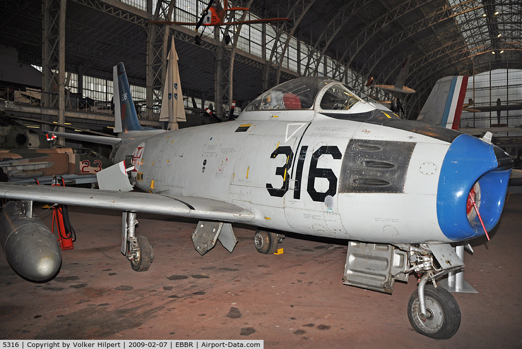 5316, 1952 North American F-86F Sabre C/N 191-938, Museum Brussels