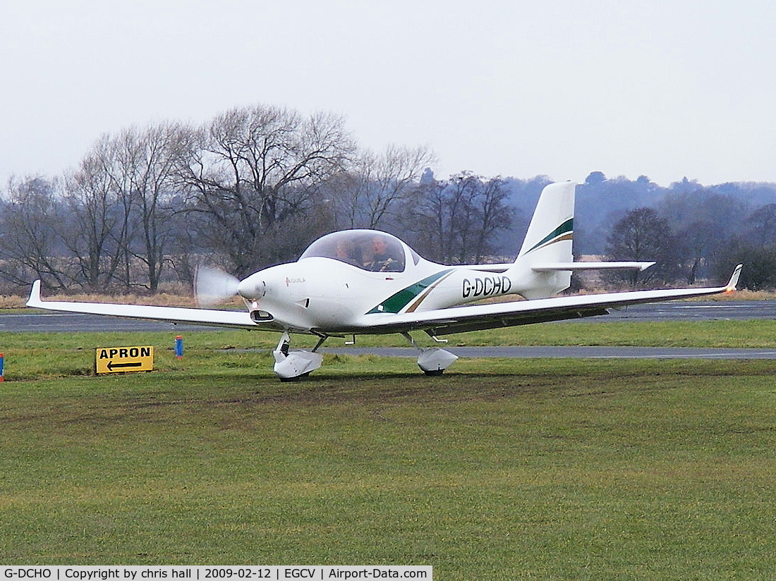 G-DCHO, 2007 Aquila A210 (AT01) C/N AT01-177, taxiing on to the apron at Sleap