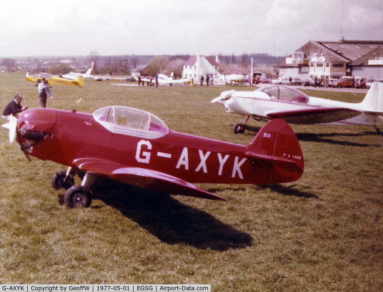 G-AXYK, 1971 Taylor JT-1 Monoplane C/N PFA 1409, Taken at a well attended PFA fly-in at Stapleford in 1977