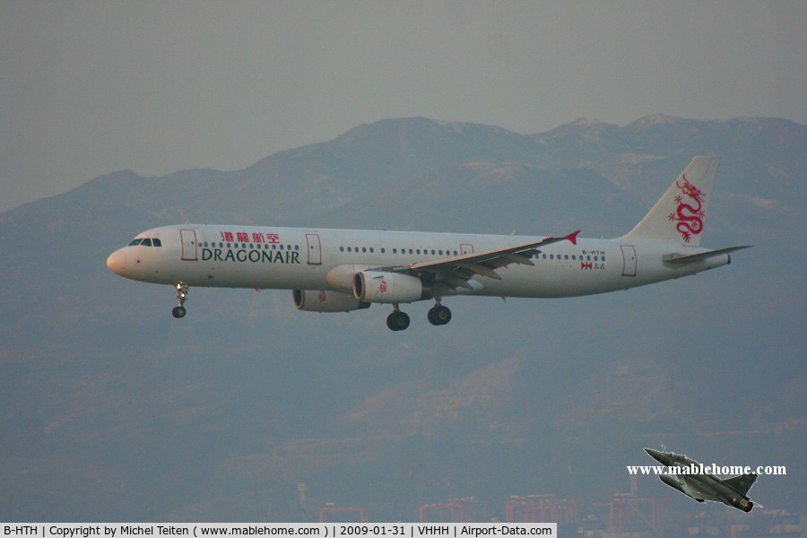 B-HTH, 2003 Airbus A321-231 C/N 1984, Dragonair approaching 25R