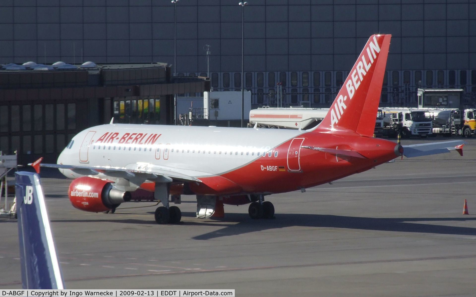 D-ABGF, 2007 Airbus A319-111 C/N 3188, Airbus A319-100 of AirBerlin at Berlin Tegel airport