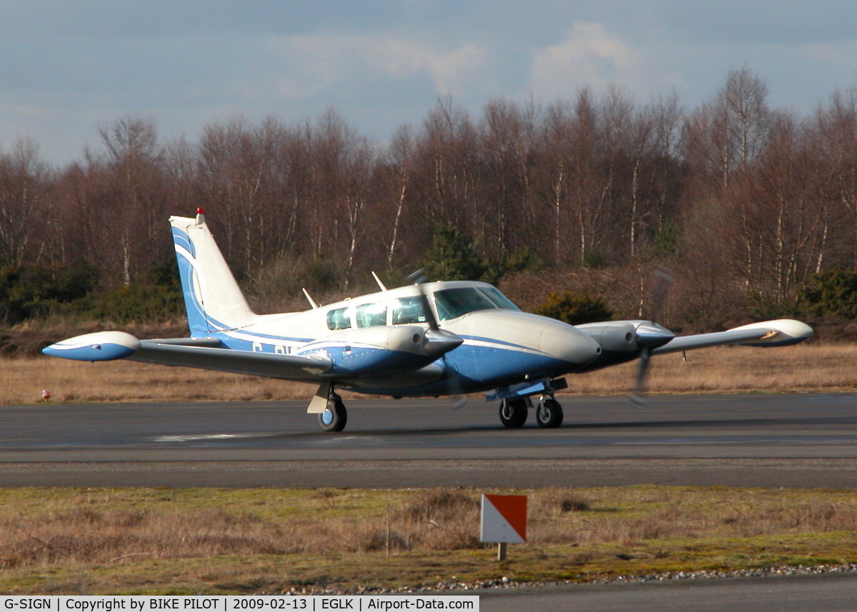 G-SIGN, 1970 Piper PA-39 Twin Comanche C/R C/N 39-8, RETURNING AFTER BRIEF FLIGHT