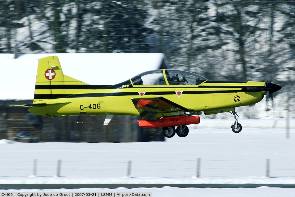 C-406, Pilatus PC-9 C/N 214, Nice winter atmosphere.