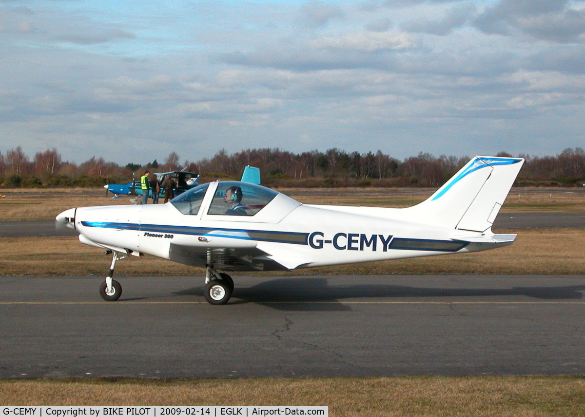 G-CEMY, 2007 Alpi Aviation Pioneer 300 C/N PFA 330-14440, NICE LOOKING AIRCRAFT THIS REMINDS ME OF THE SF260, TAXYING PAST THE CAFE TOWARDS RWY 07
