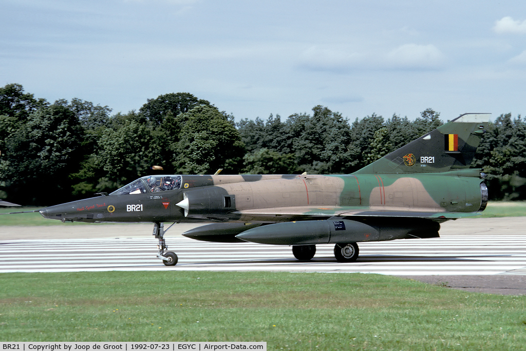 BR21, SABCA Mirage 5BR C/N 321, One of the last times I saw Belgian Mirages was in 1992 when a couple of recce aircraft paid a visit to RAF Coltishall. This aircraft sports 