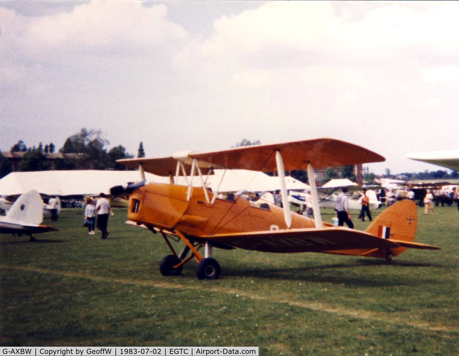 G-AXBW, 1940 De Havilland DH-82A Tiger Moth II C/N 83595, DH-82A Tiger Moth G-AXBW attending the 1983 PFA Rally at Cranfield