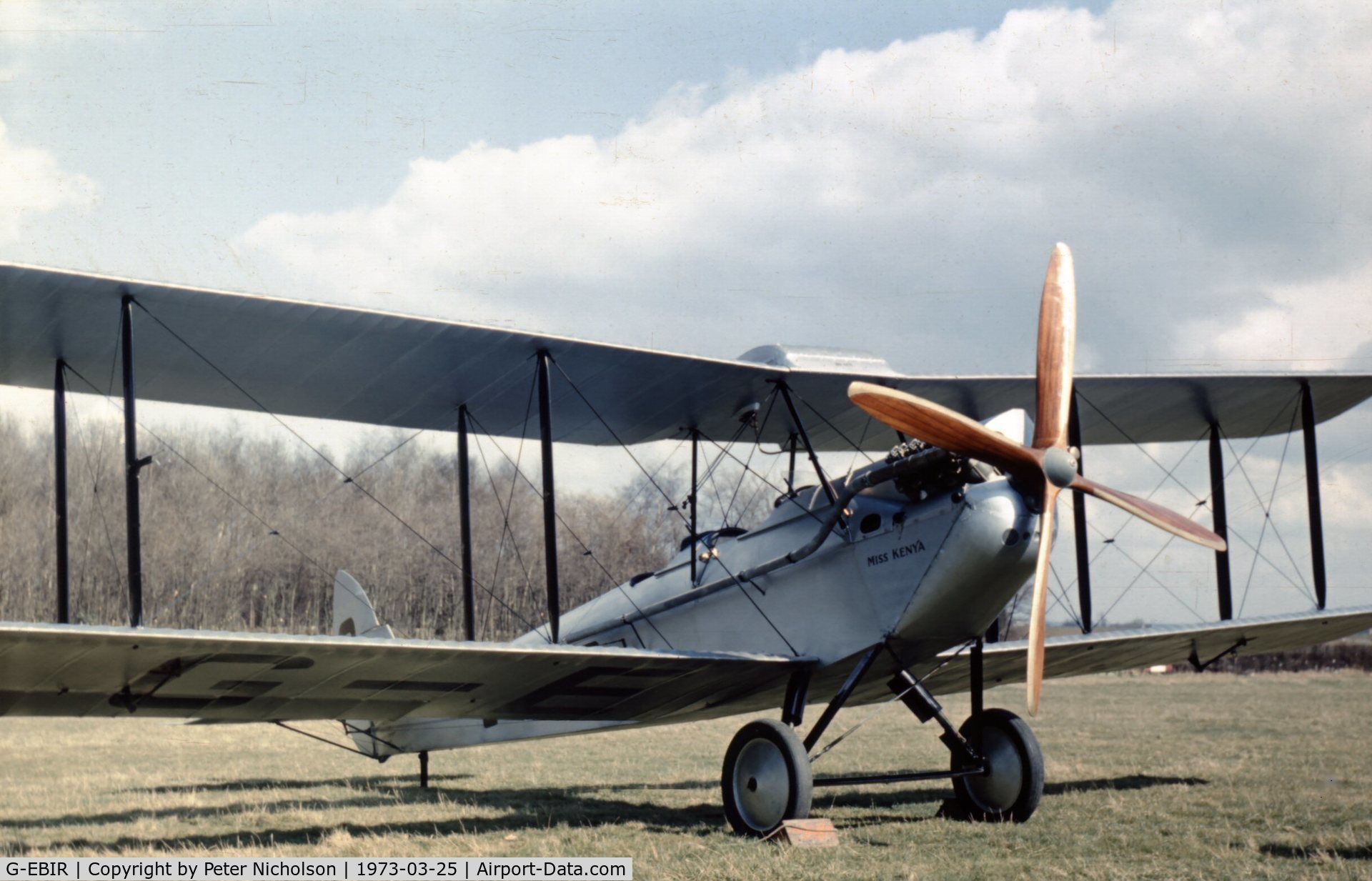 G-EBIR, 1924 De Havilland DH.51Moth C/N 102, Another view of the Shuttleworth Collection's Moth at their display at Old Warden in the Spring of 1973.