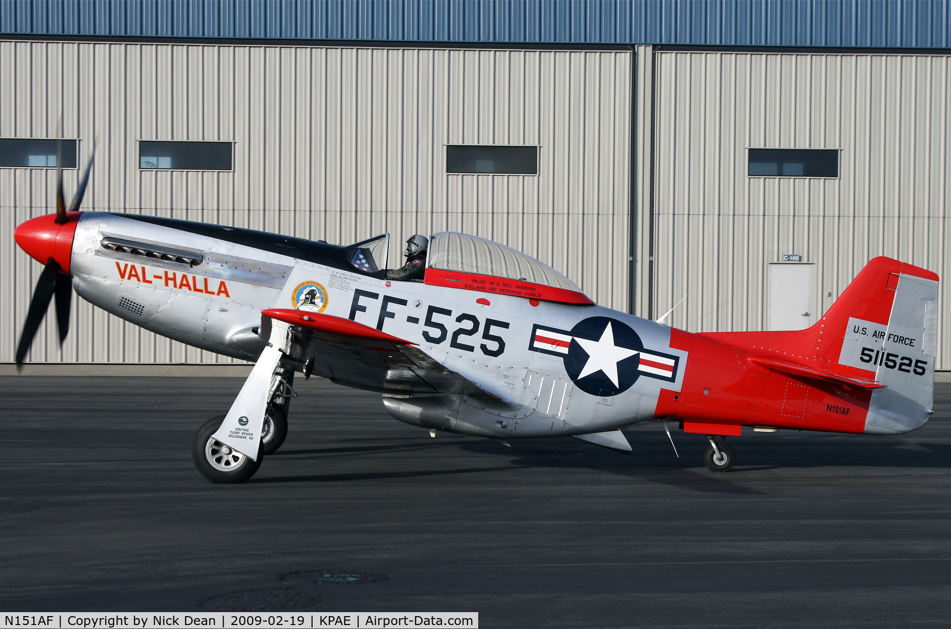 N151AF, 1945 North American P-51D Mustang C/N 45-11525, KPAE (Actual C/N of this airframe is 124-48278 not the military serial number as posted)