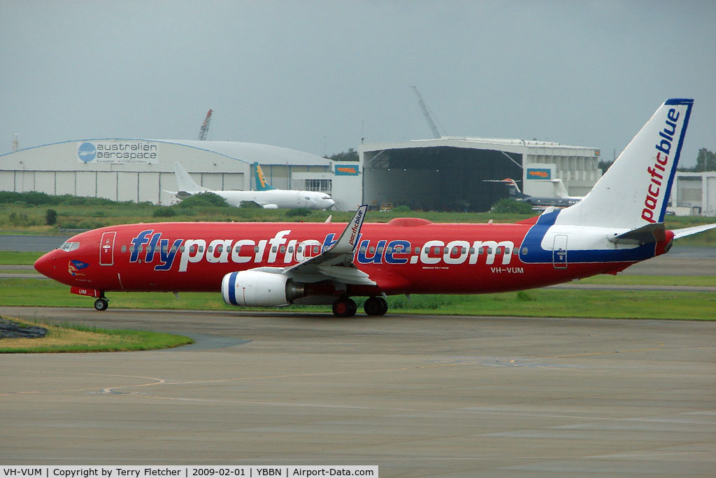 VH-VUM, 2007 Boeing 737-8BK C/N 29675, Pacific  Blue B737 at Brisbane