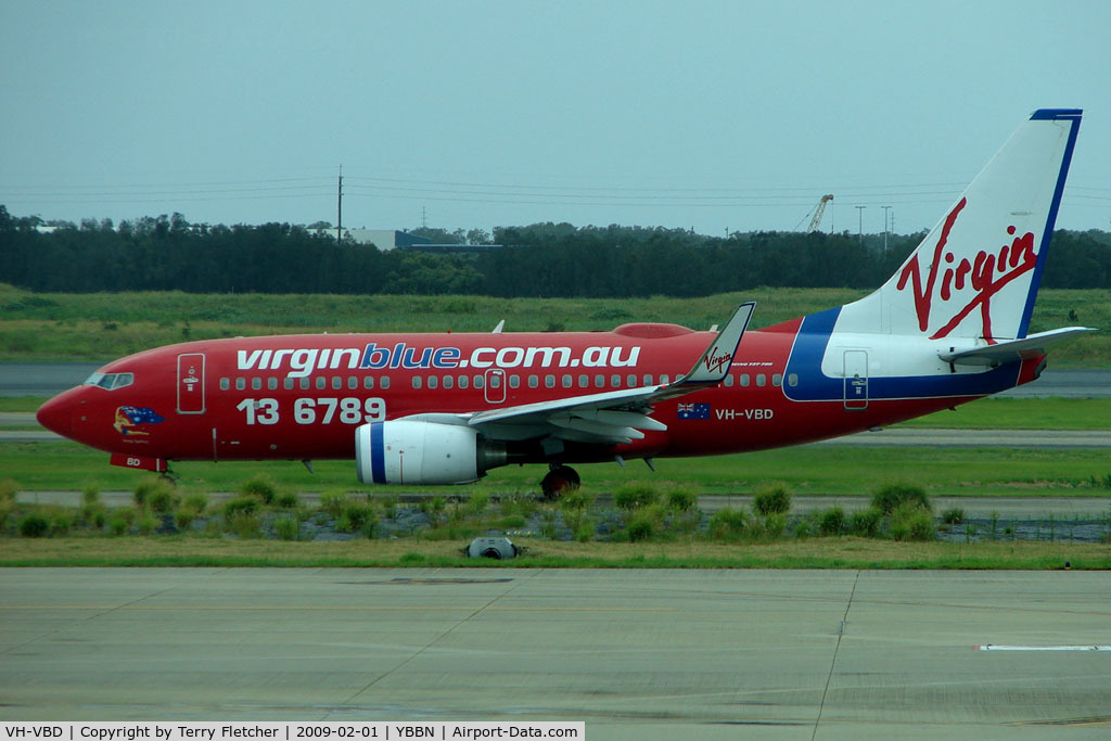 VH-VBD, 2001 Boeing 737-7Q8 C/N 30707, Virgin Blue B737 at Brisbane