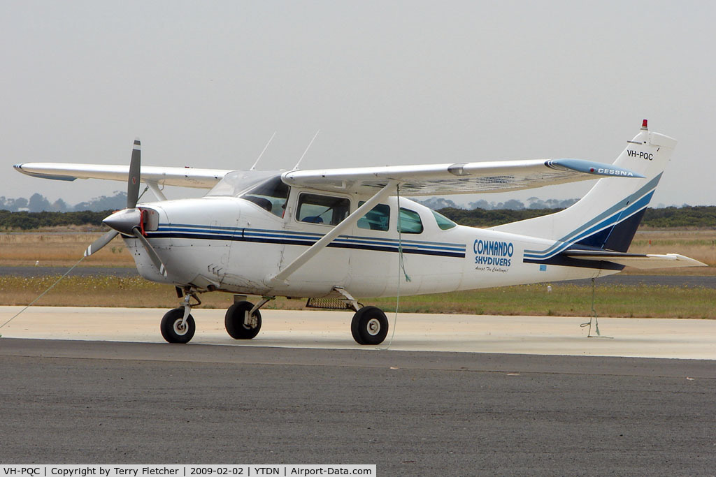 VH-PQC, 1965 Cessna U206 Super Skywagon C/N U206-0407, Commando Skydiving Cessna U206 at Tooradin Airport VIC