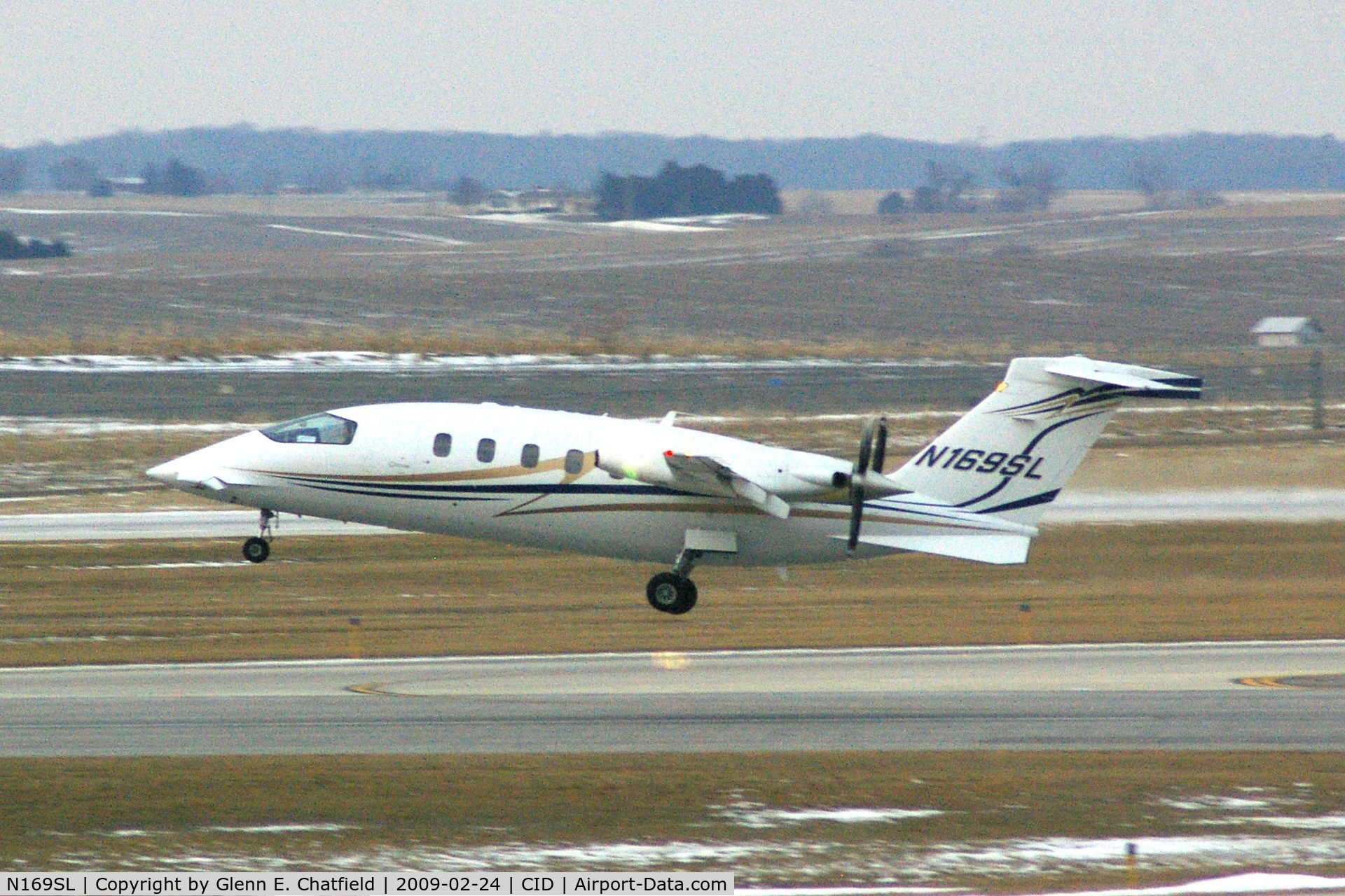 N169SL, 2007 Piaggio P-180 Avanti C/N 1140, Departing Ruway 13 just after sunrise with overcast sky, ISO 1600