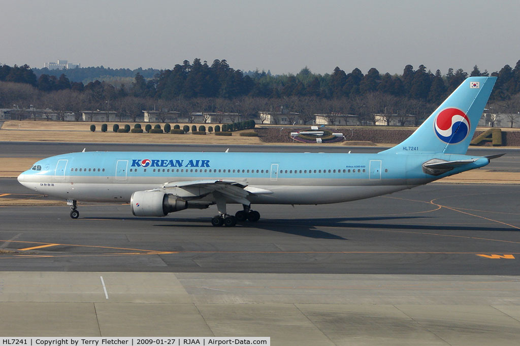 HL7241, 1992 Airbus A300B4-622R C/N 662, KAL A300 at Narita