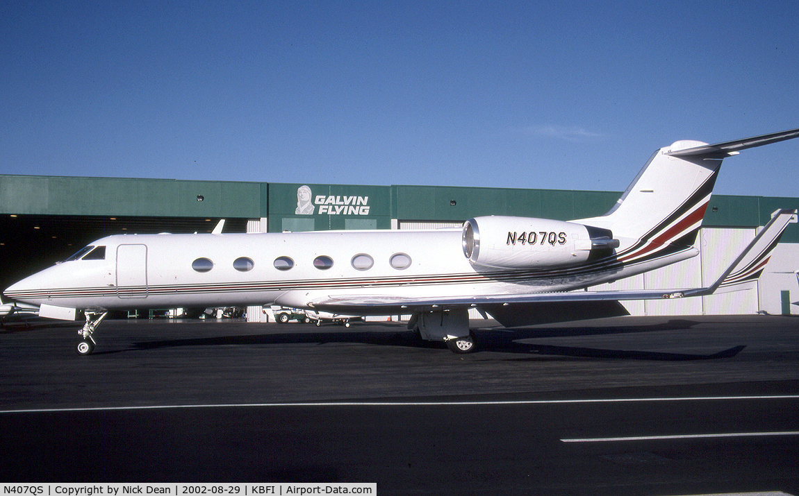 N407QS, 2000 Gulfstream Aerospace Gulfstream IVSP C/N 1407, KBFI