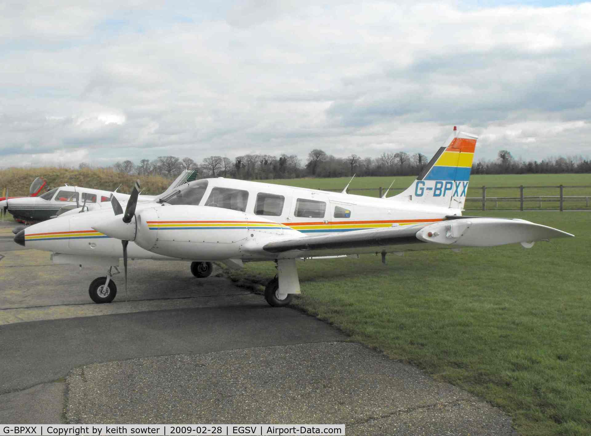G-BPXX, 1979 Piper PA-34-200T Seneca II C/N 34-7970069, Colourful Visitor