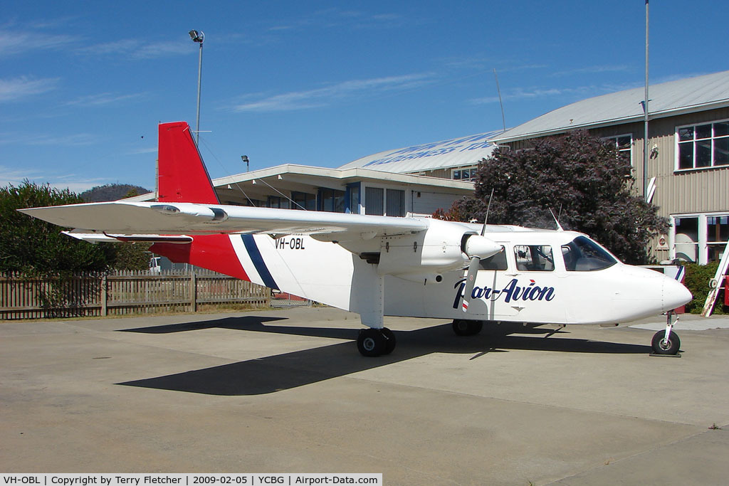 VH-OBL, 1986 Pilatus Britten-Norman BN-2A-20 Islander C/N 2035, Airlines of Tasmania's Islander at Hobart Cambridge