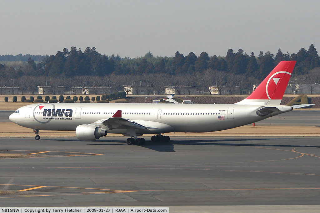 N815NW, 2007 Airbus A330-323X C/N 0817, NW A330 at Narita