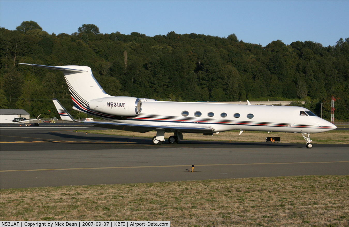 N531AF, 1997 Gulfstream Aerospace G-V C/N 531, KBFI (Vulcan, Paul Allen)