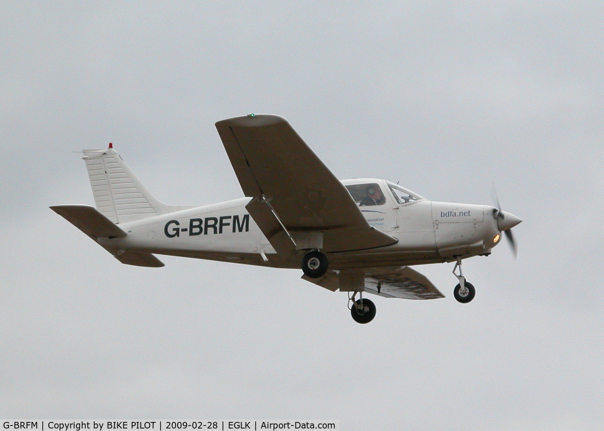 G-BRFM, 1979 Piper PA-28-161 C/N 287916279, FOX MIKE FROM THE BRITISH DISABLED FLYING ASSN. DOING A TOUCH AND GO
