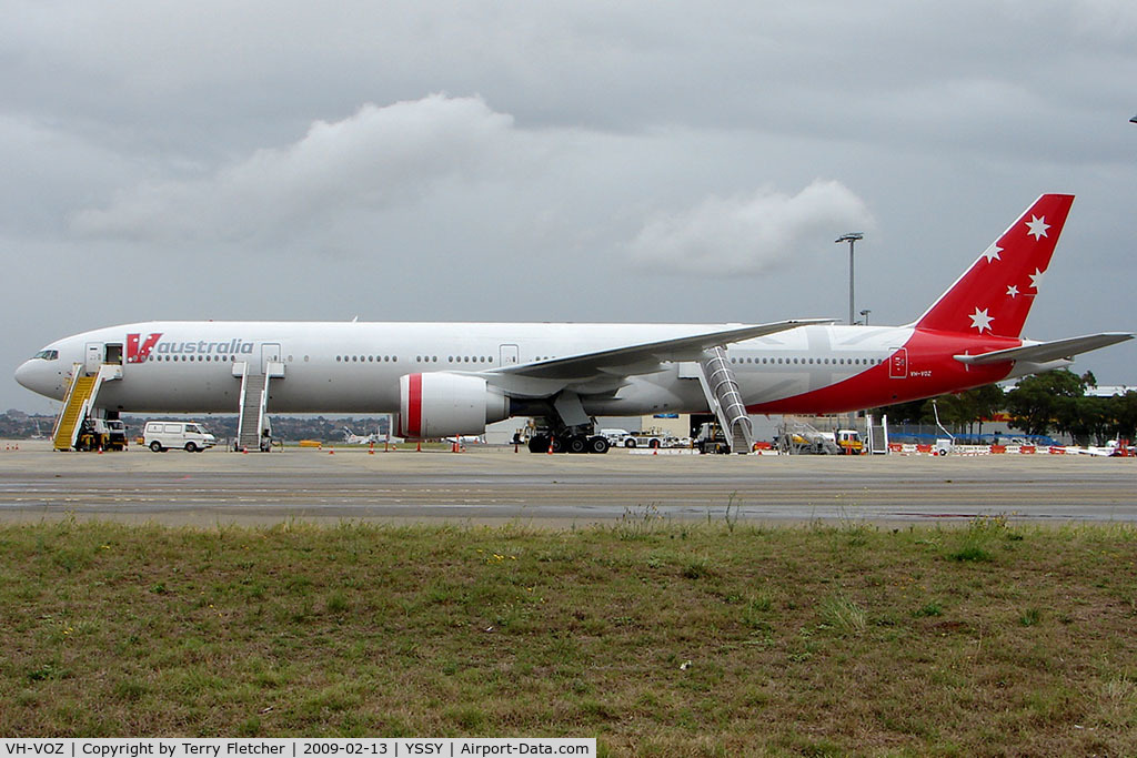 VH-VOZ, 2008 Boeing 777-3ZG/ER C/N 35302, New B777 - registered to PelAir but operated by Virgin Blue
