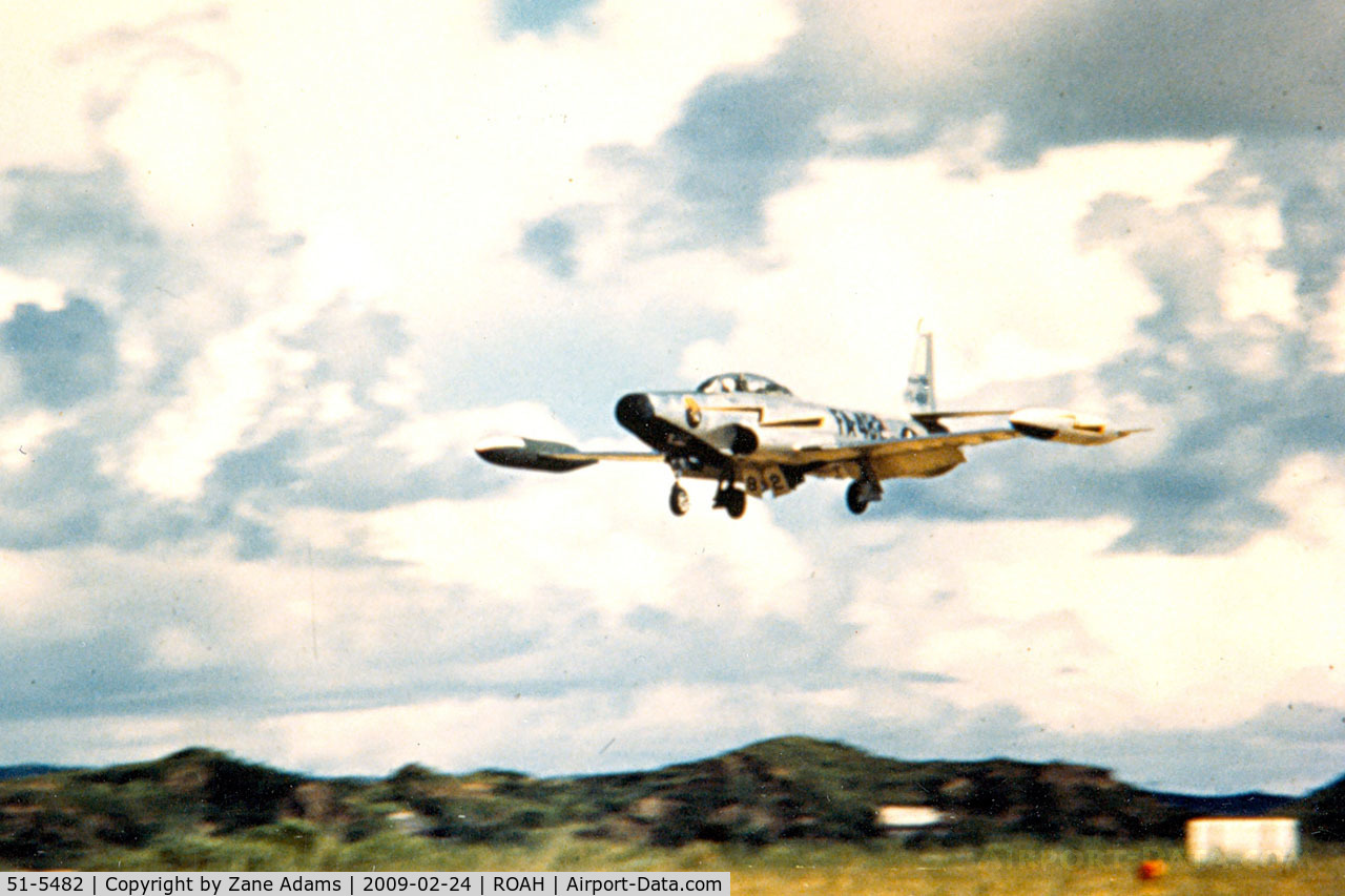 51-5482, 1951 Lockheed F-94B Starfire C/N 780-7436, F-94 landing Naha AFB Okinawa