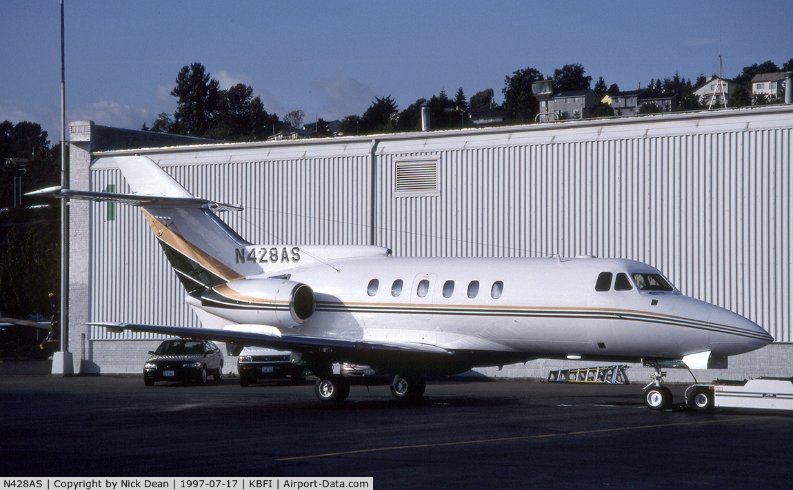 N428AS, 1978 Hawker Siddeley HS125 700A C/N 257026, KBFI (W/O Beaumont TX 20th Sept 2003 on a training flight)