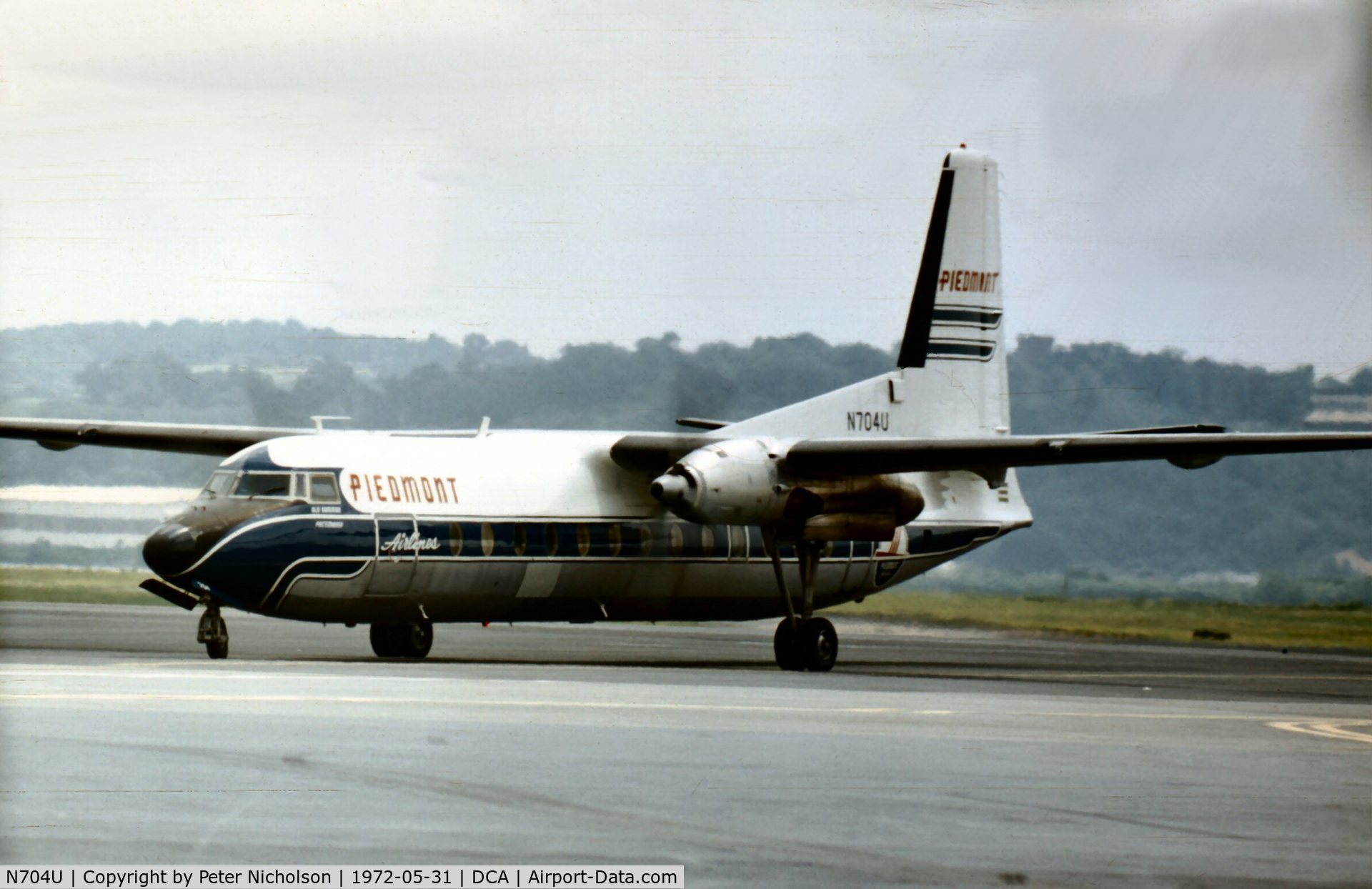 N704U, 1967 Fairchild Hiller FH-227B C/N 540, Piedmont Airlines were operating this aircraft wth fleet name 