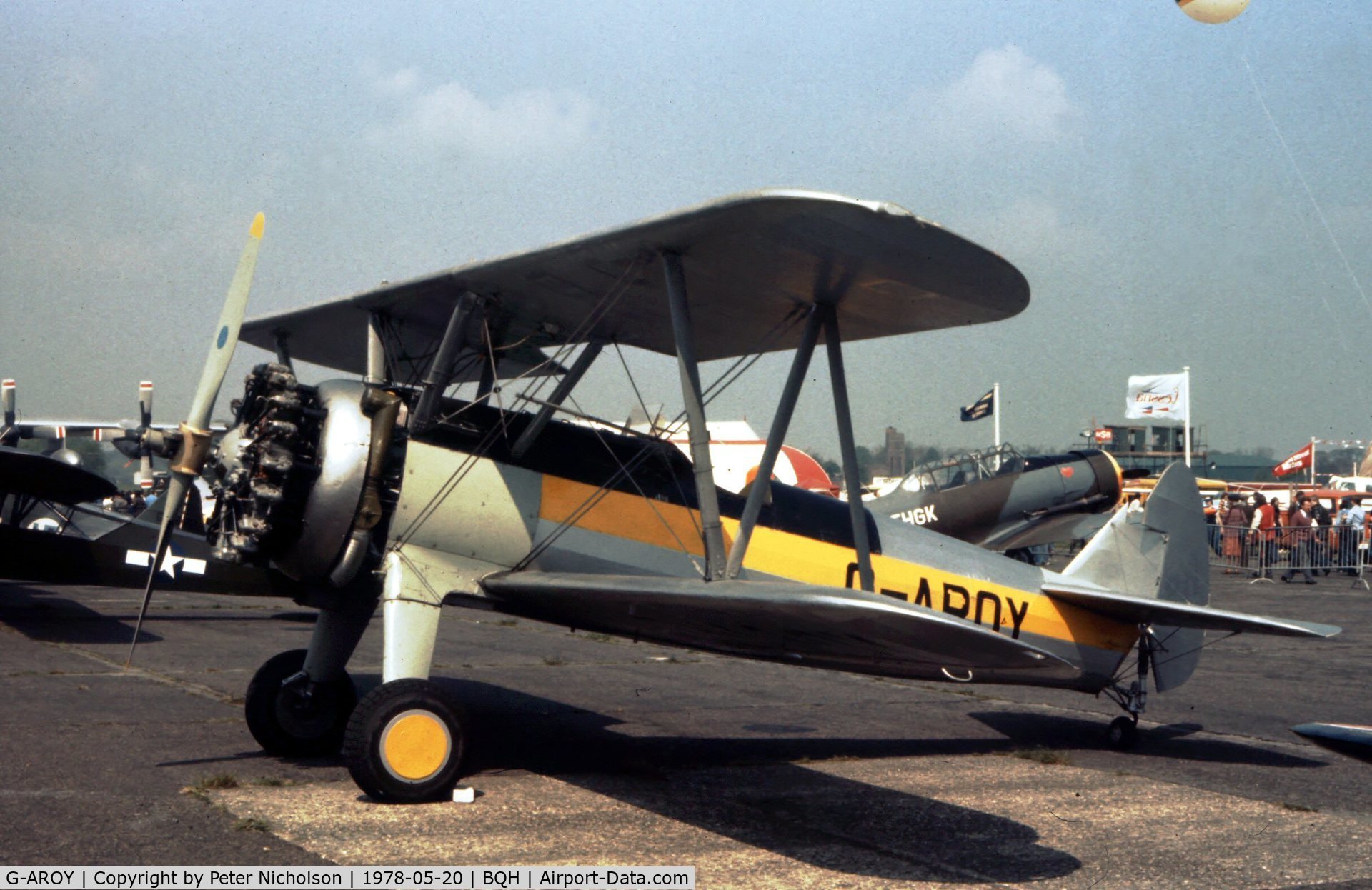 G-AROY, 1942 Boeing PT-17 Kaydet (A75N1) C/N 75-4775, This Stearman attended the 1978 Biggin Hill Airshow