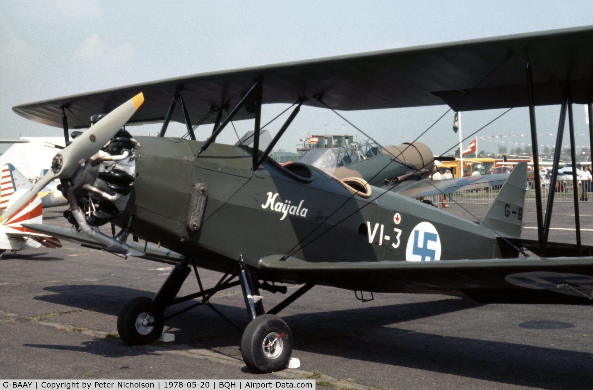 G-BAAY, 1939 Valtion Viima II C/N VI-3, A rare Finnish design seen at the 1978 Biggin Hill Airshow.