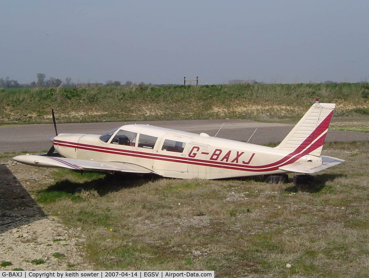 G-BAXJ, 1970 Piper PA-32-300 Cherokee Six Cherokee Six C/N 32-40763, In a damage state following loss of undercarriage when landing short of the runway