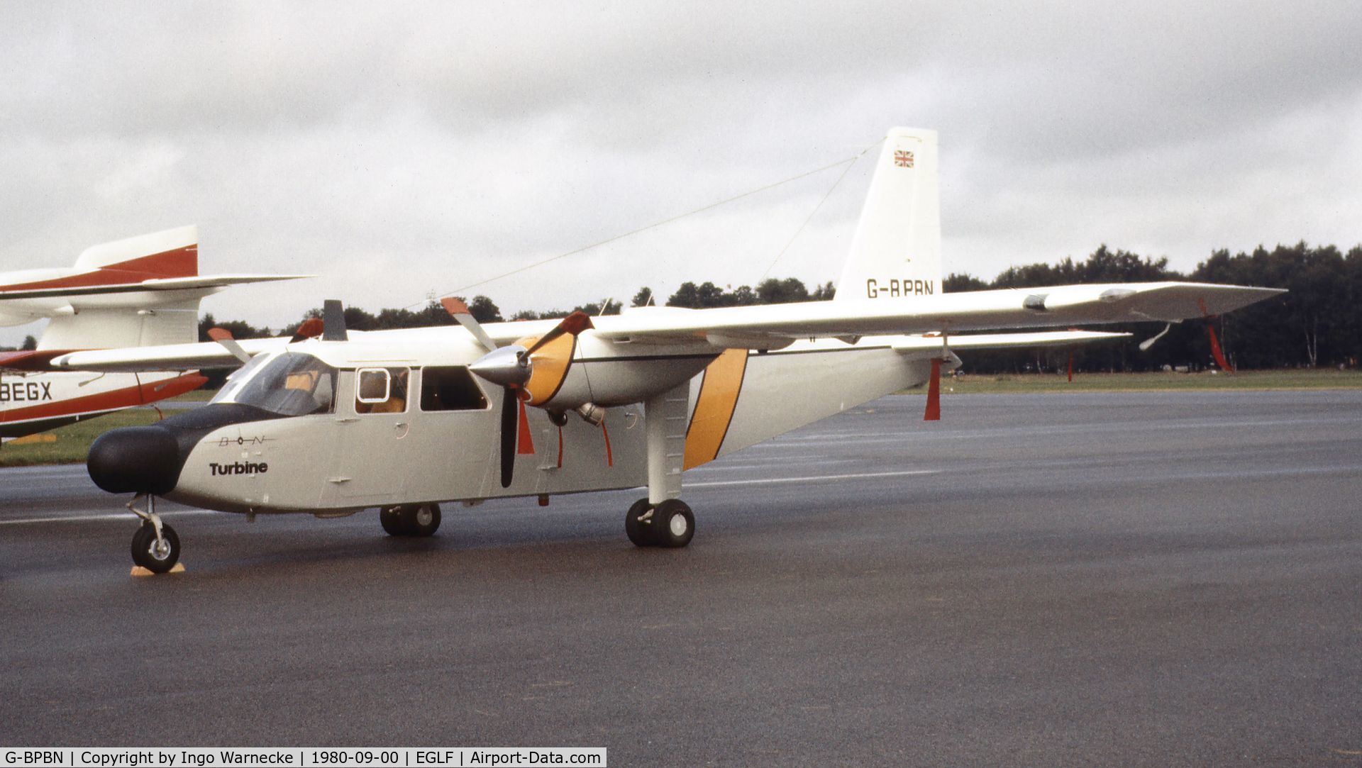 G-BPBN, 1974 Britten-Norman BN-2T Islander C/N 419, Britten-Norman BN-2T Islander at Farnborough International 1980