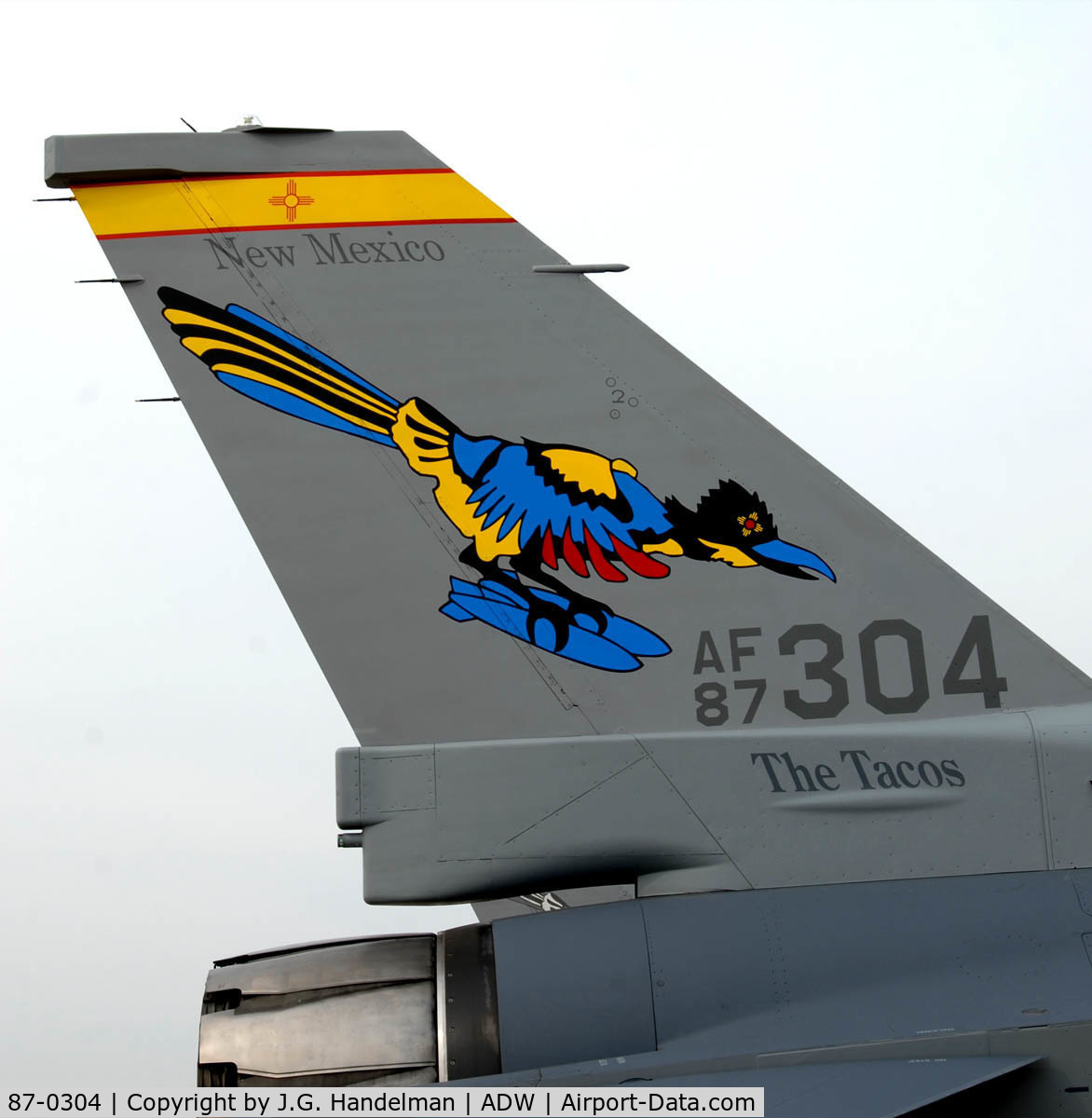 87-0304, General Dynamics F-16C Fighting Falcon C/N 5C-565, F-16C at ADW