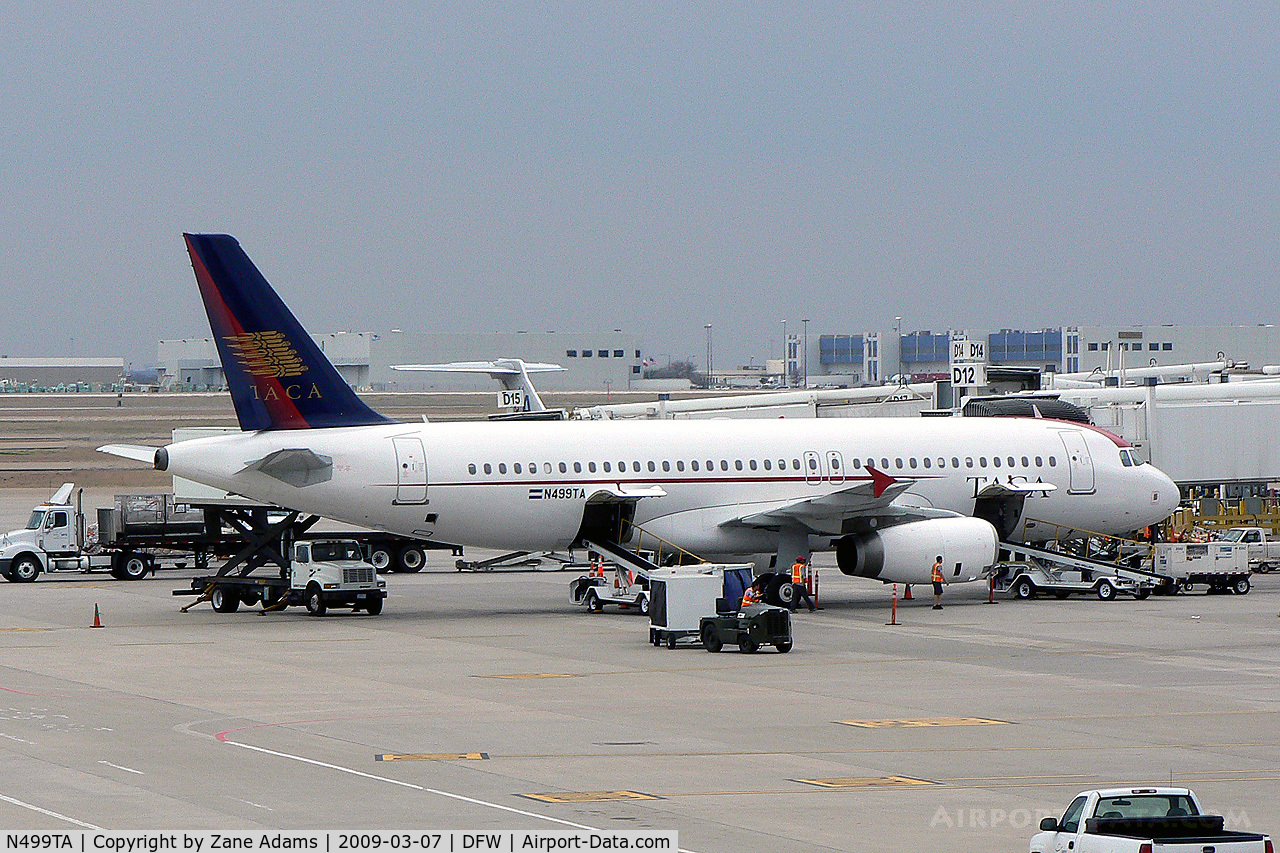N499TA, 2008 Airbus A320-233 C/N 3510, TACA Airbus at the gate @ DFW