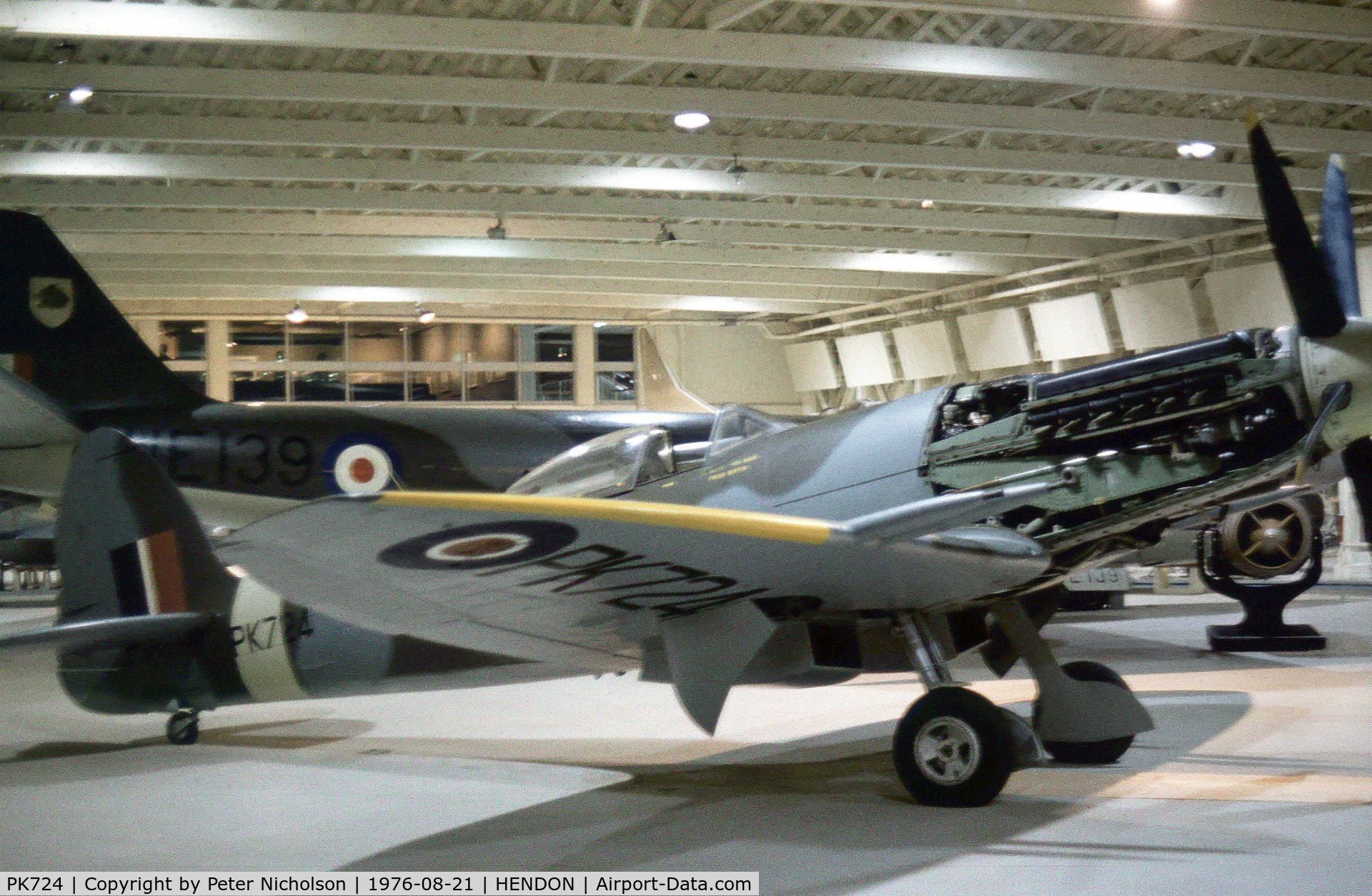 PK724, Supermarine 356 Spitfire F.24 C/N CBAF.255, The RAF Museum's Spitfire F.24 with maintenance serial 7288M as seen in 1976.