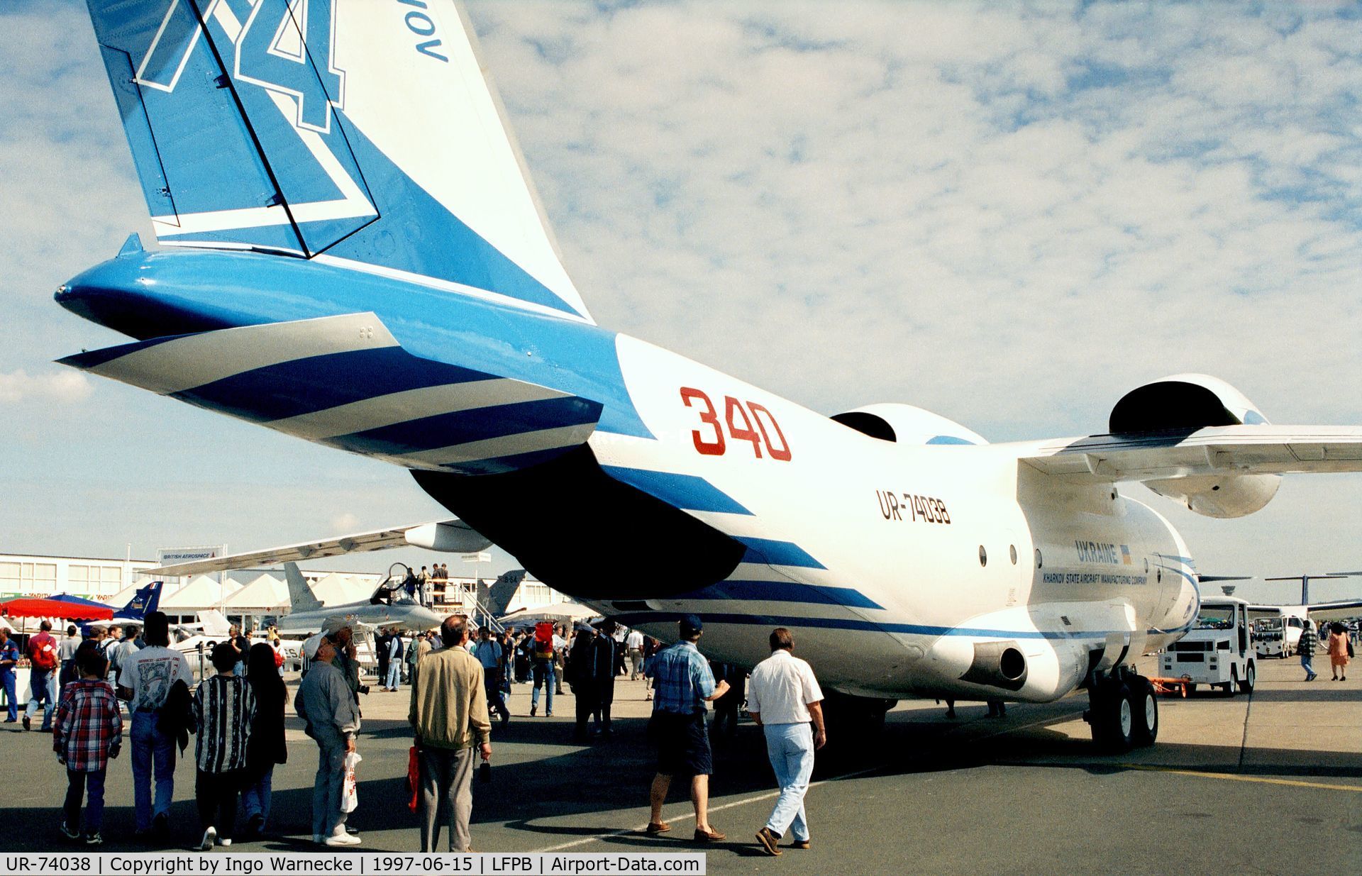UR-74038, 1998 Antonov An-74TK-200 C/N 36547097933, Antonov An-74TK at the Aerosalon Paris 1997
