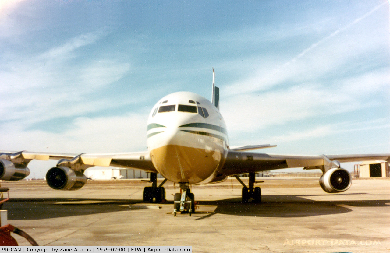 VR-CAN, 1961 Boeing 707-138B C/N 18067, At Meacham Field - this aircraft was originally sold to Quantas as VH-EBH - VIP Conversion in 1978 - reportedly used by the Shah of Iran after he was deposed.