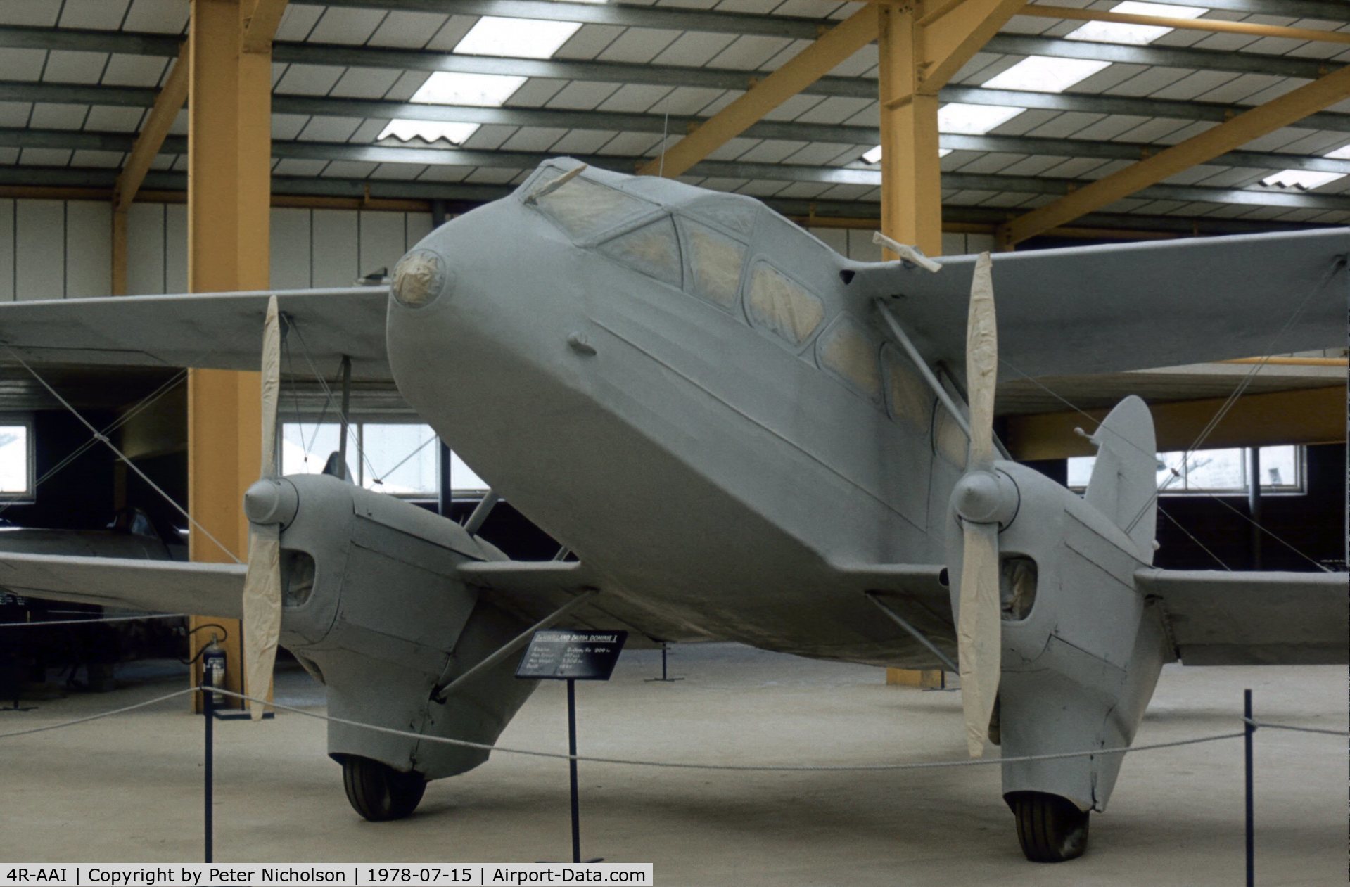 4R-AAI, 1944 De Havilland DH-89A Dominie/Dragon Rapide C/N 6736, Dragon Rapide undergoing restoration at the Strathallan Collection as seen at their 1978 Open Day.