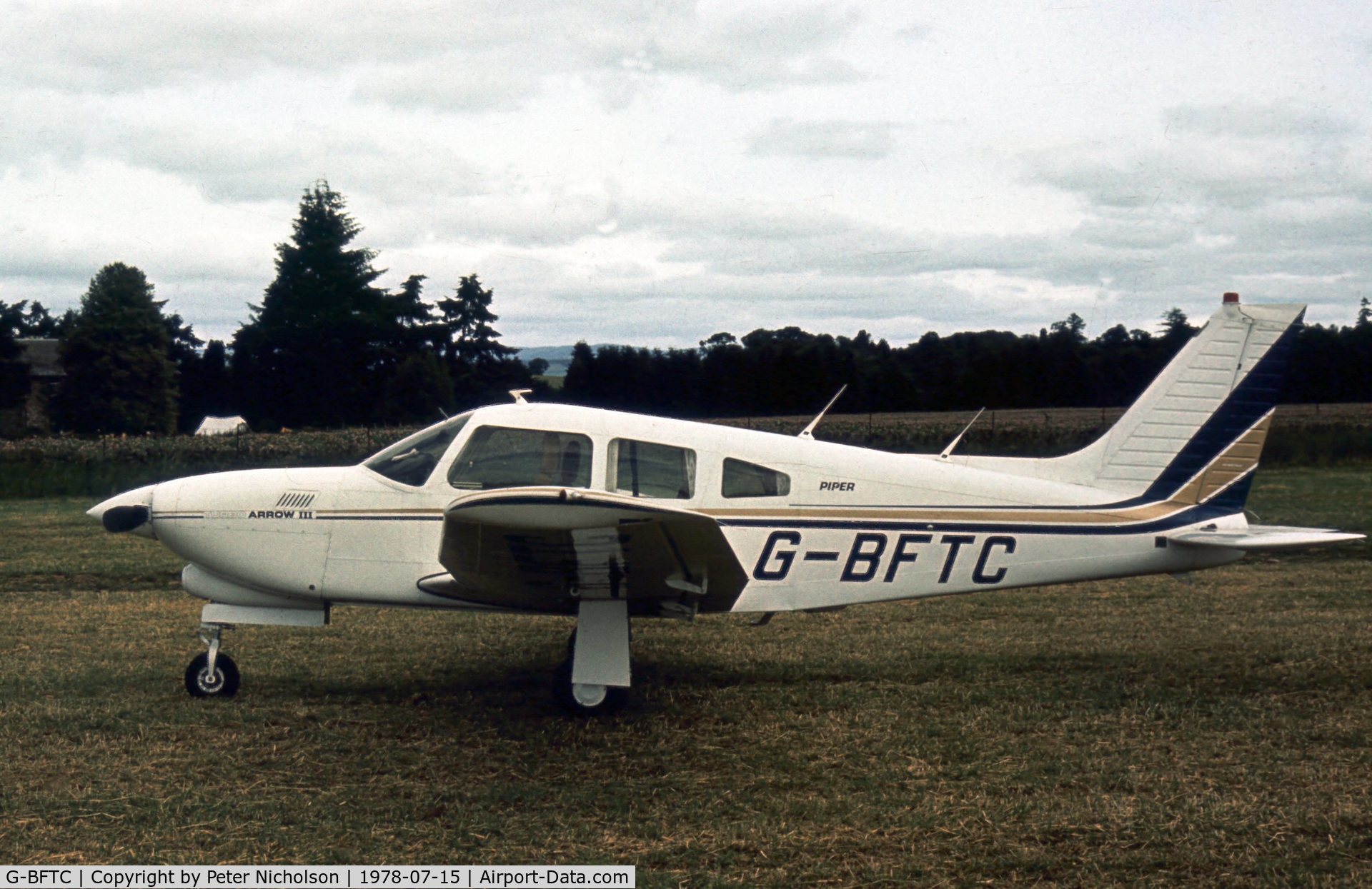 G-BFTC, 1978 Piper PA-28R-201T Cherokee Arrow III C/N 28R-7803197, A visitor at the 1978 Strathallan Open Day.