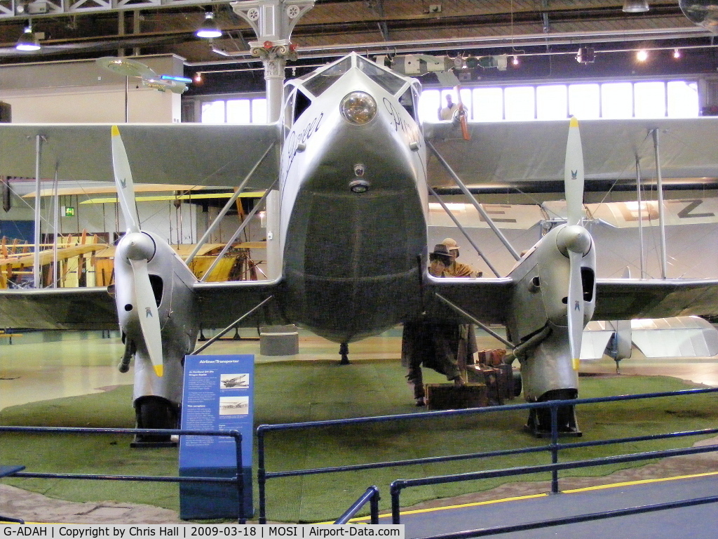 G-ADAH, De Havilland DH-89A Dragon Rapide C/N 6278, at the Museum of Science and Industry