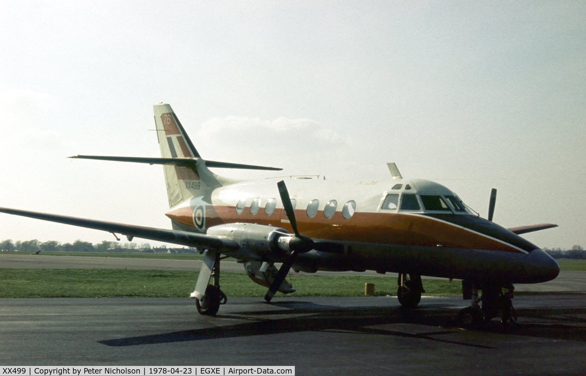 XX499, 1976 Scottish Aviation HP-137 Jetstream T.1 C/N 425, Jetstream T.1 of the Multi-Engine Training Squadron at the 1978 Leeming Open Day.