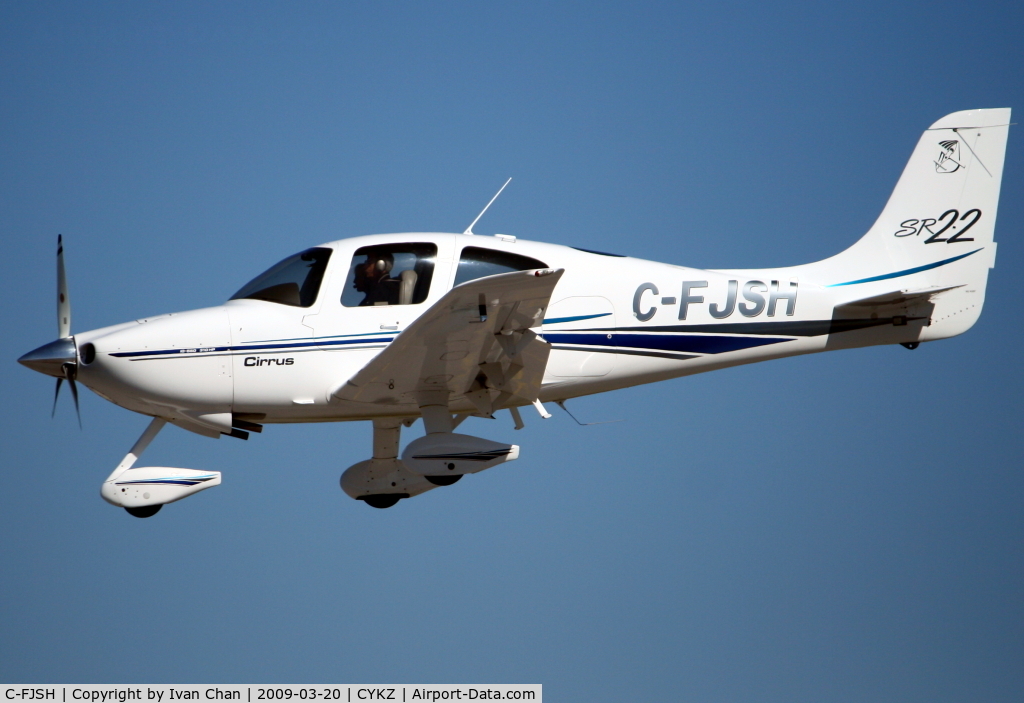 C-FJSH, 2002 Cirrus SR22 C/N 0324, Landing at Toronto Buttonville Airport