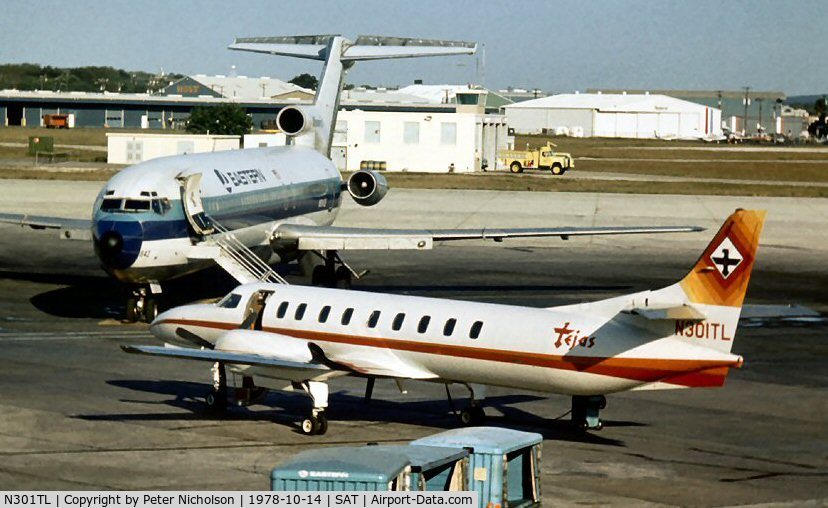 N301TL, 1977 Swearingen SA-226TC Metro II C/N TC-239E, In service with Tejas Airlines as seen at San Antonio in 1978.