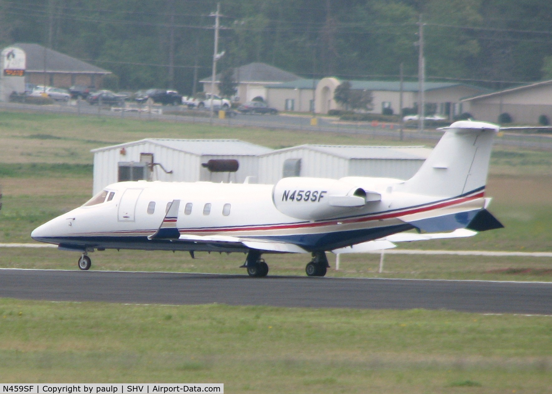 N459SF, 1994 Learjet Inc 60 C/N 049, Starting to roll down 14 for take off from the Shreveport Regional airport.